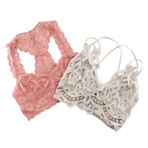 Coquette Lace Bralette Bundle Women L Multi Festival Pretty Boho Dainty Feminine
